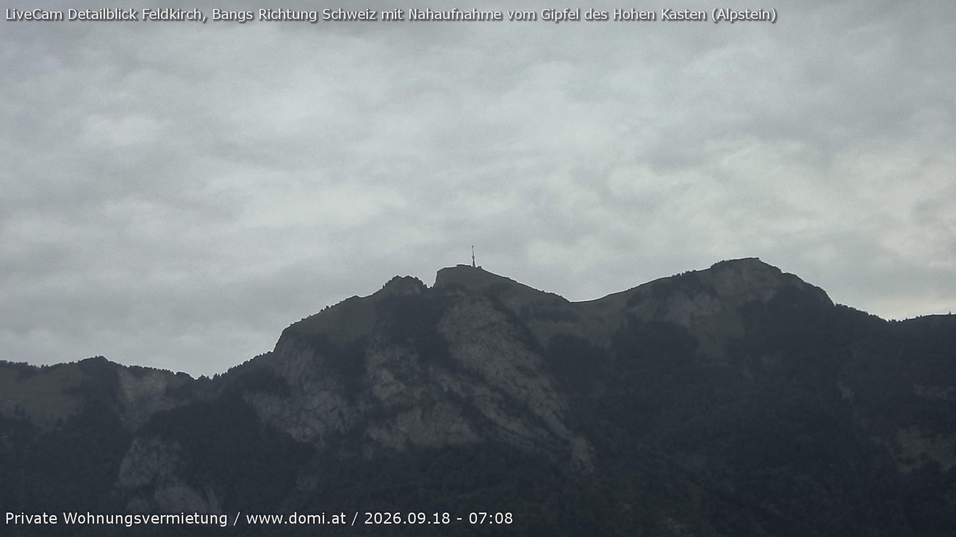 Archiv Foto Webcam Blick von Bangs, Feldkirch auf den Hohen Kasten