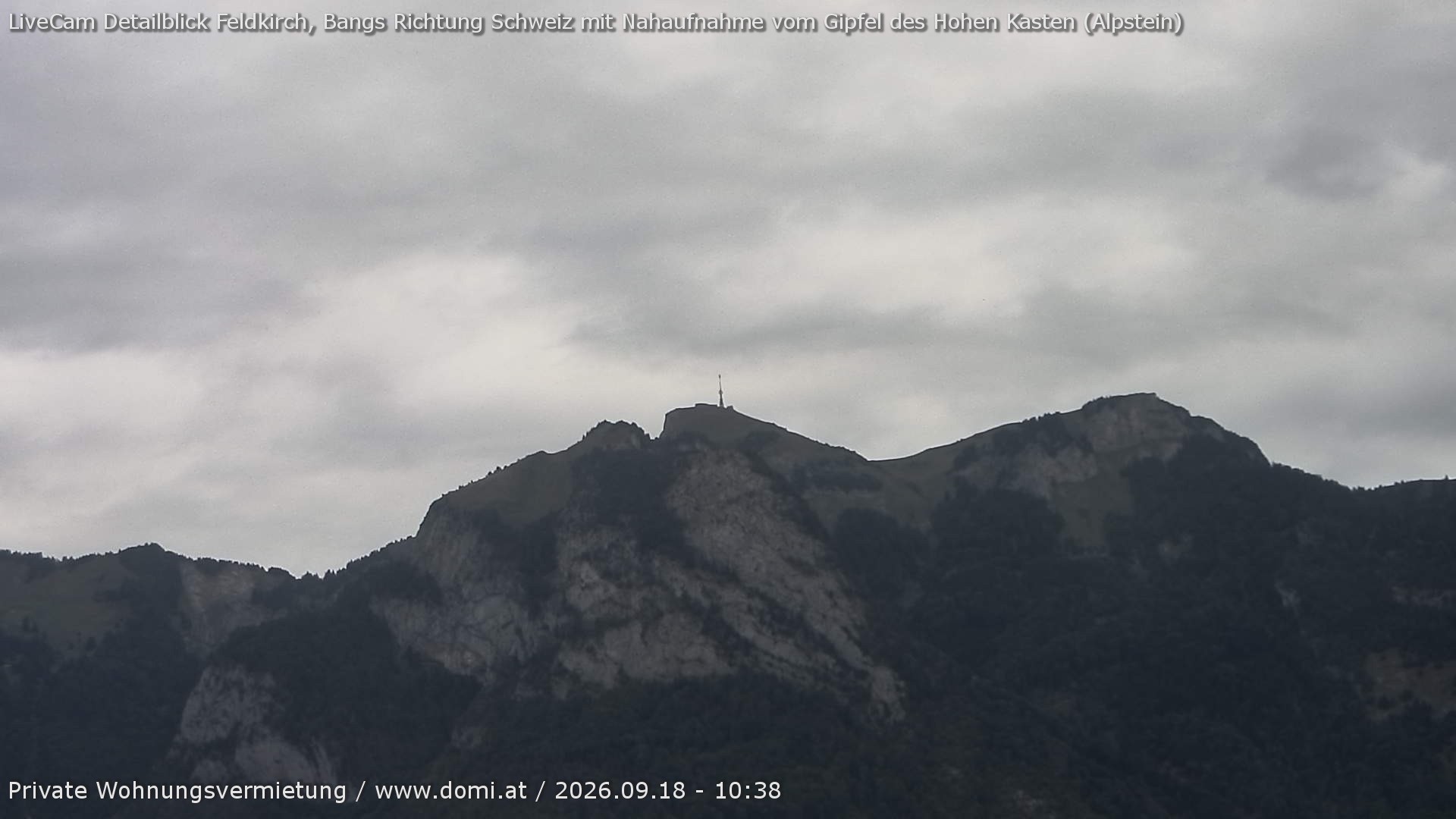 Archiv Foto Webcam Blick von Bangs, Feldkirch auf den Hohen Kasten