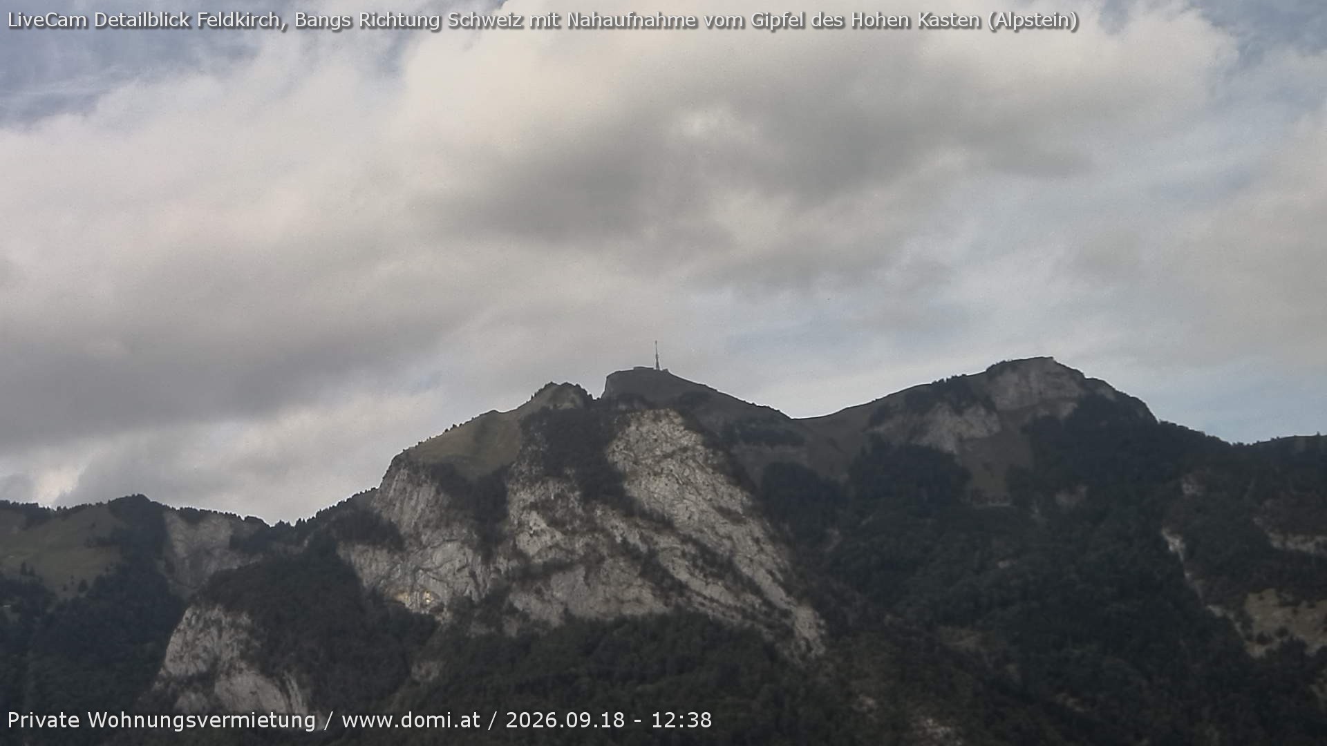 Archiv Foto Webcam Blick von Bangs, Feldkirch auf den Hohen Kasten