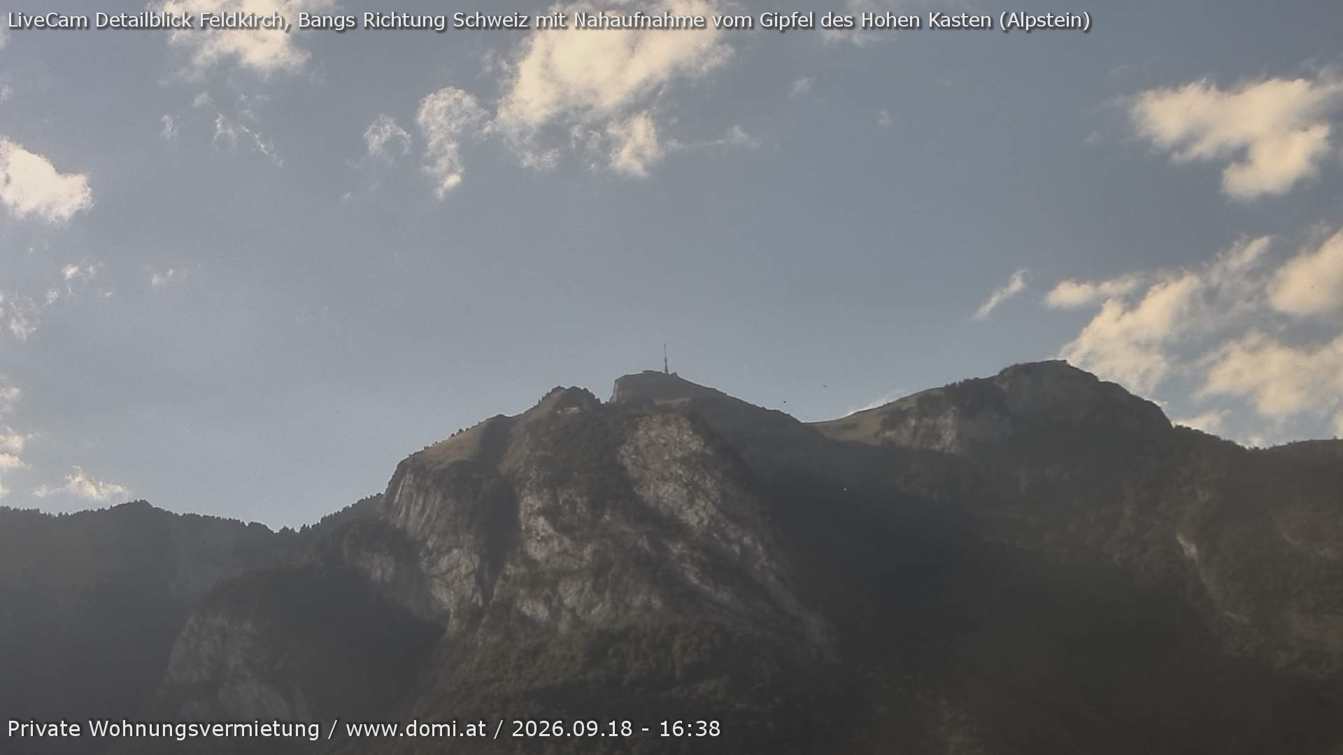 Archiv Foto Webcam Blick von Bangs, Feldkirch auf den Hohen Kasten