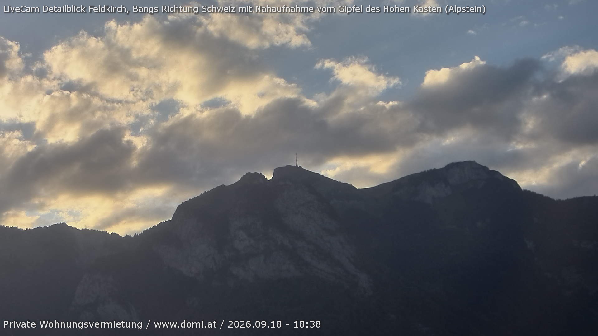 Archiv Foto Webcam Blick von Bangs, Feldkirch auf den Hohen Kasten