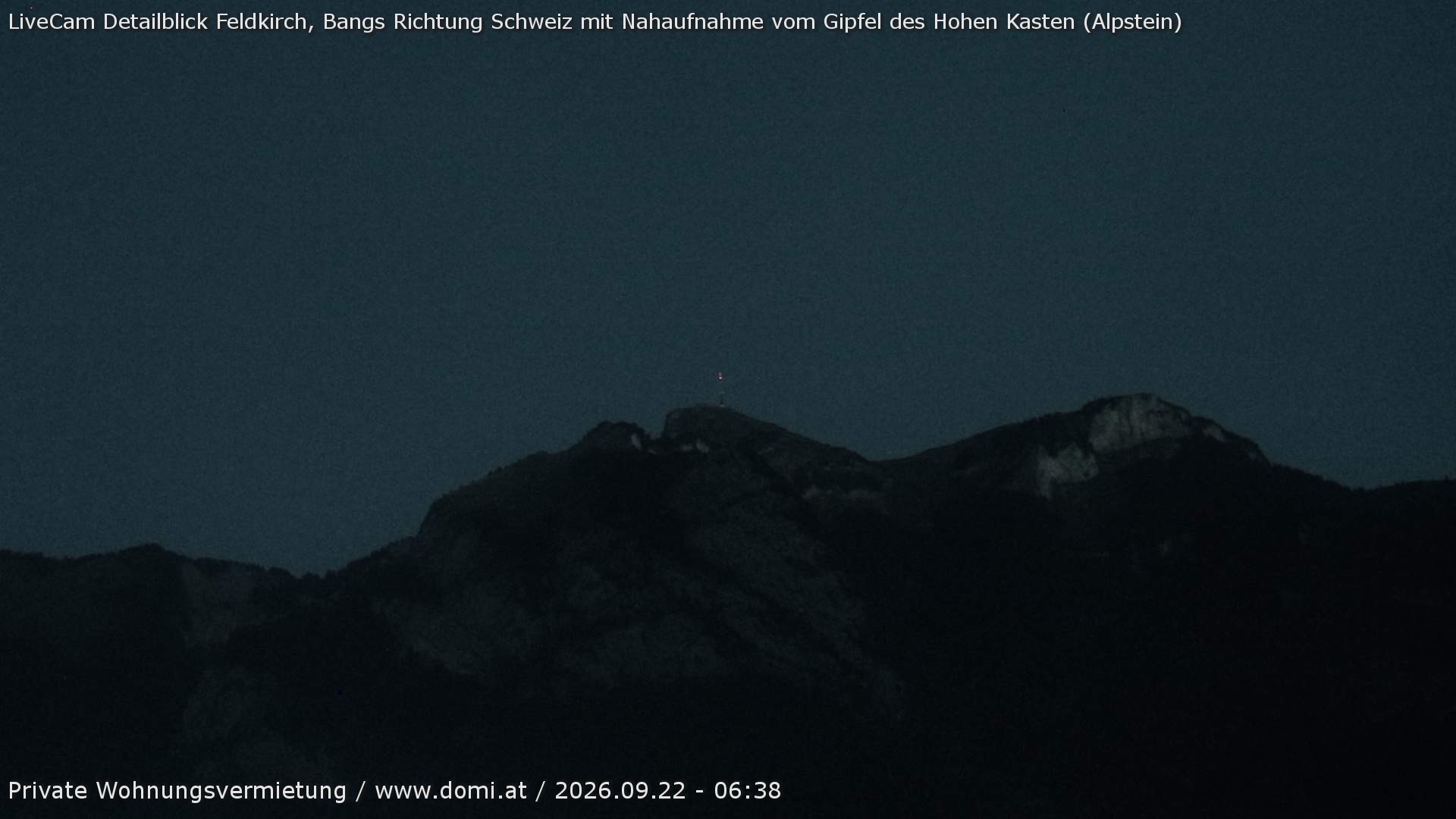 Archived image Webcam View of the Hoher Kasten from Bangs, Feldkirch