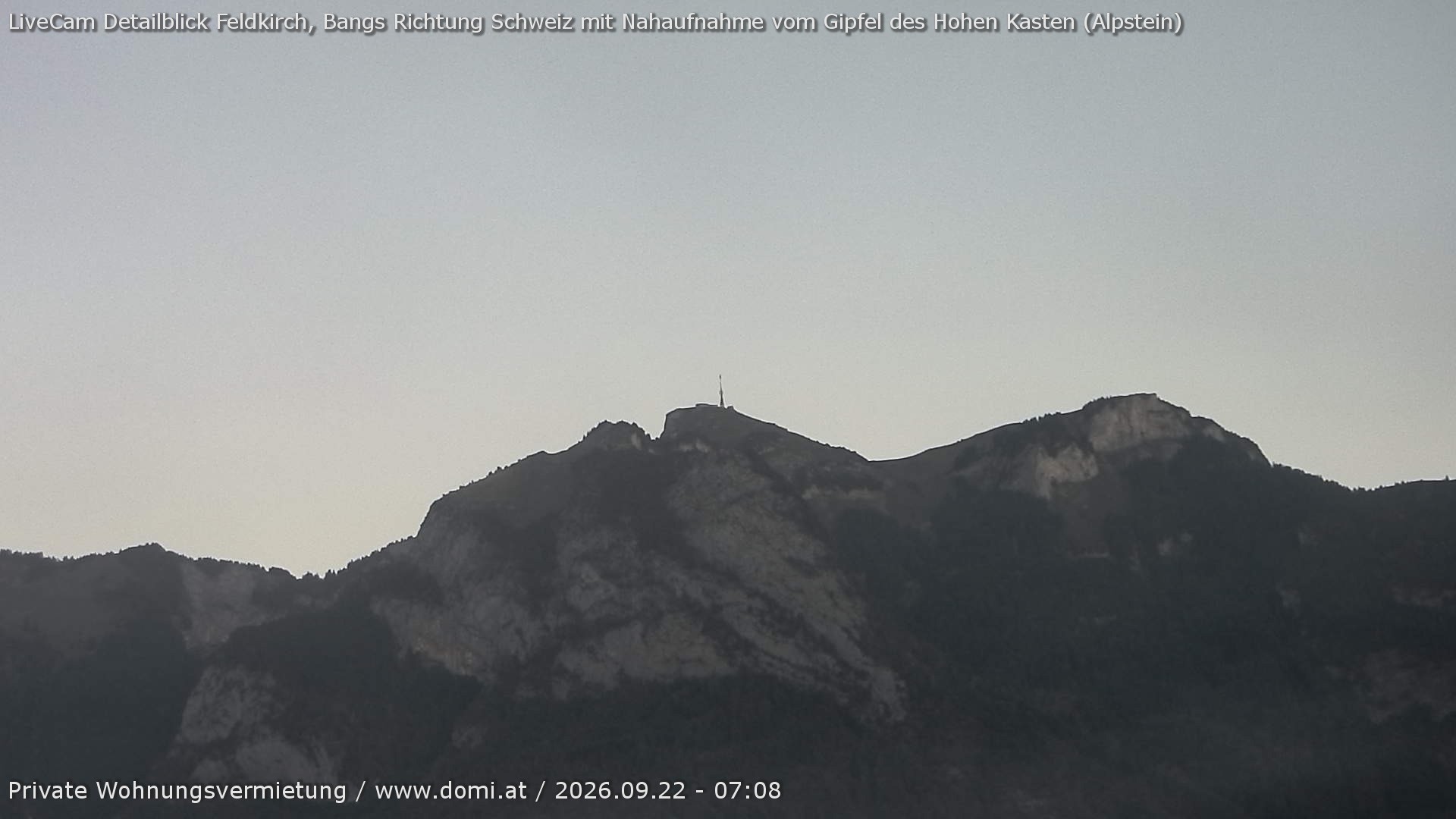 Archived image Webcam View of the Hoher Kasten from Bangs, Feldkirch