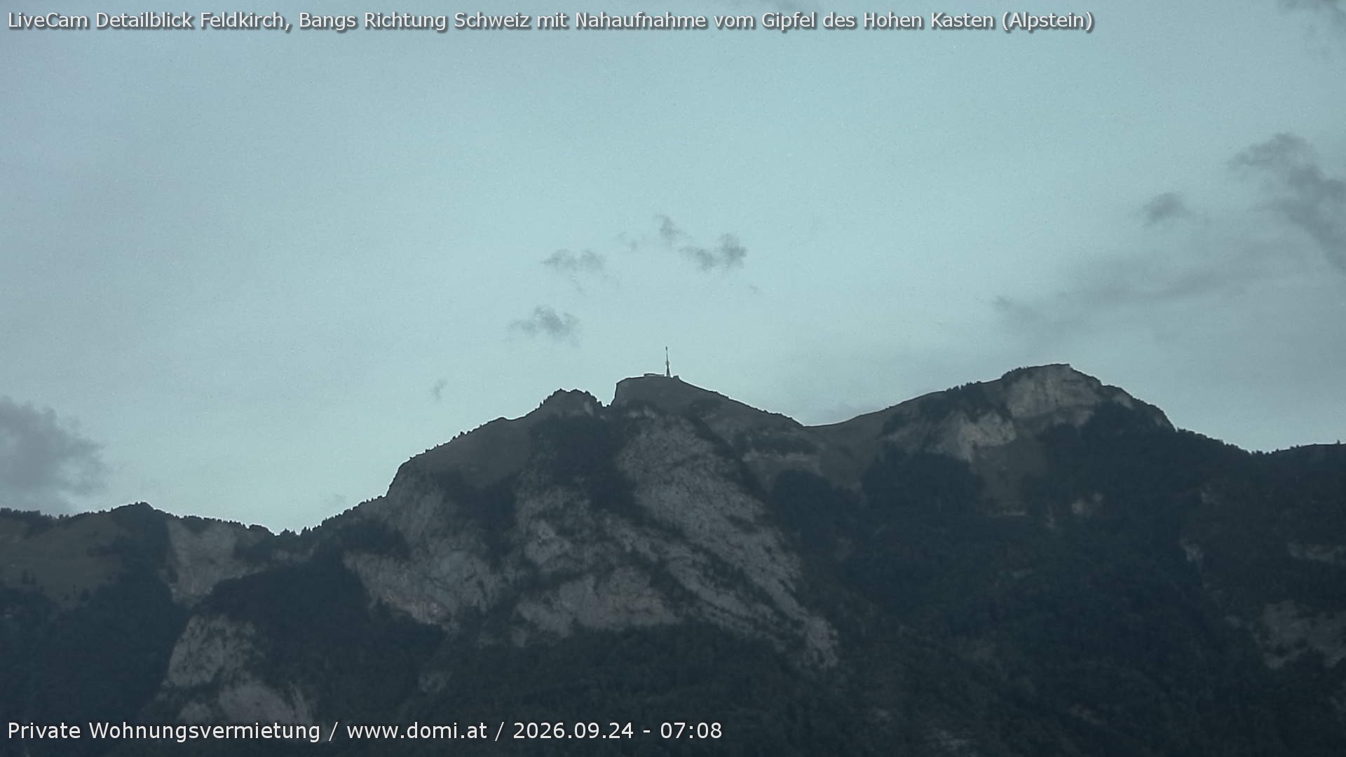 Archived image Webcam View of the Hoher Kasten from Bangs, Feldkirch