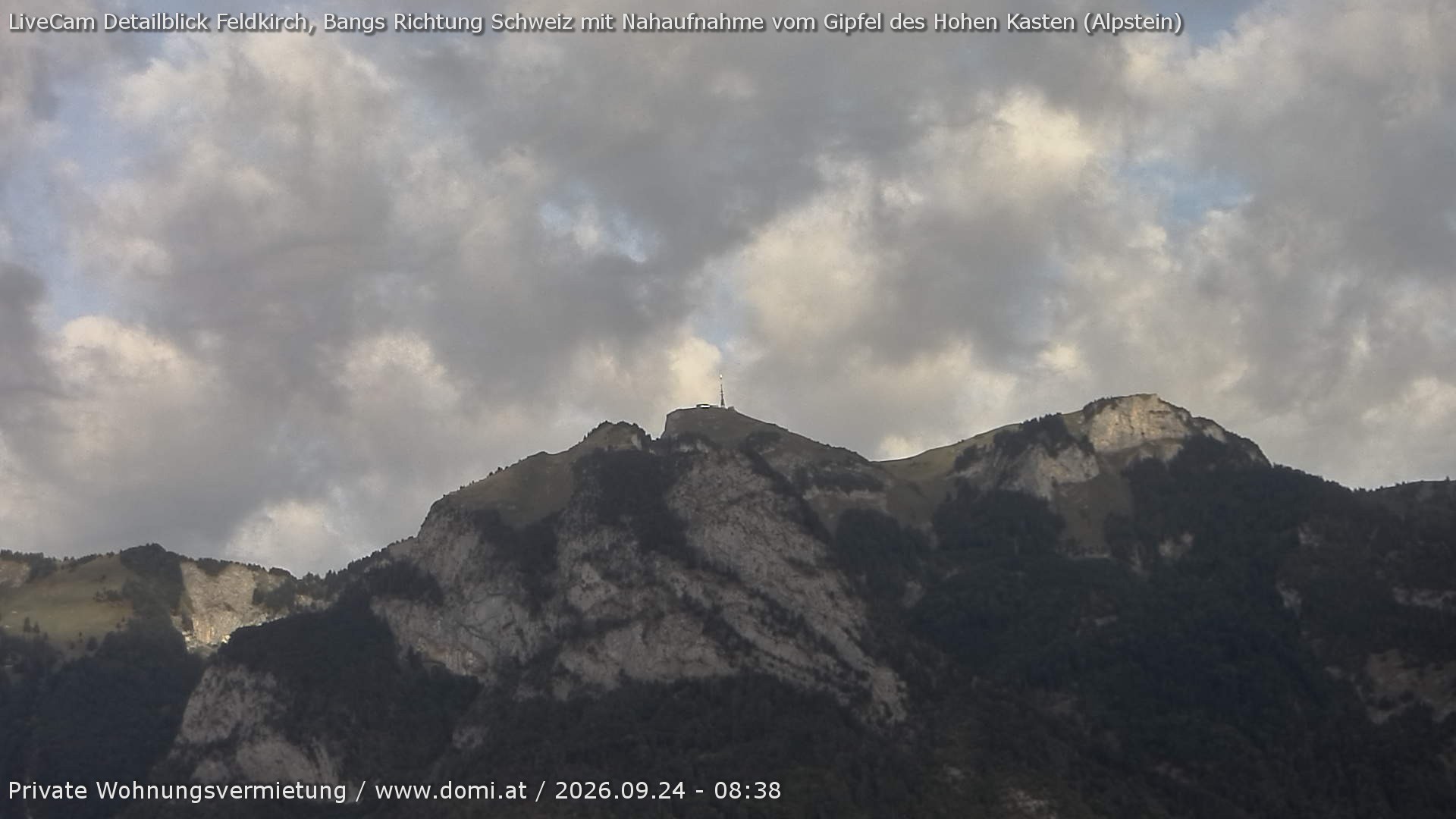 Archived image Webcam View of the Hoher Kasten from Bangs, Feldkirch
