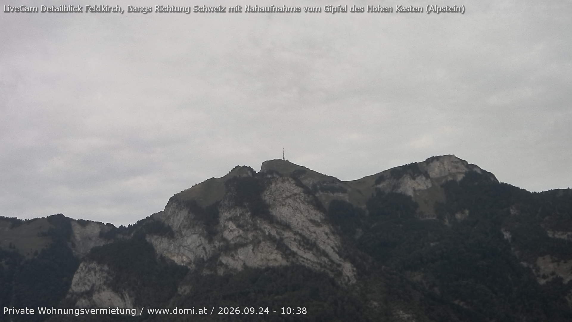 Archived image Webcam View of the Hoher Kasten from Bangs, Feldkirch