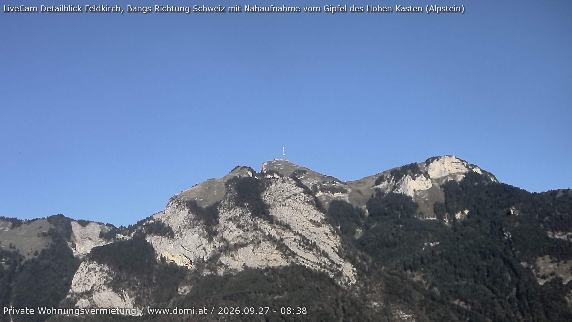 Archiv Foto Webcam Blick von Bangs, Feldkirch auf den Hohen Kasten