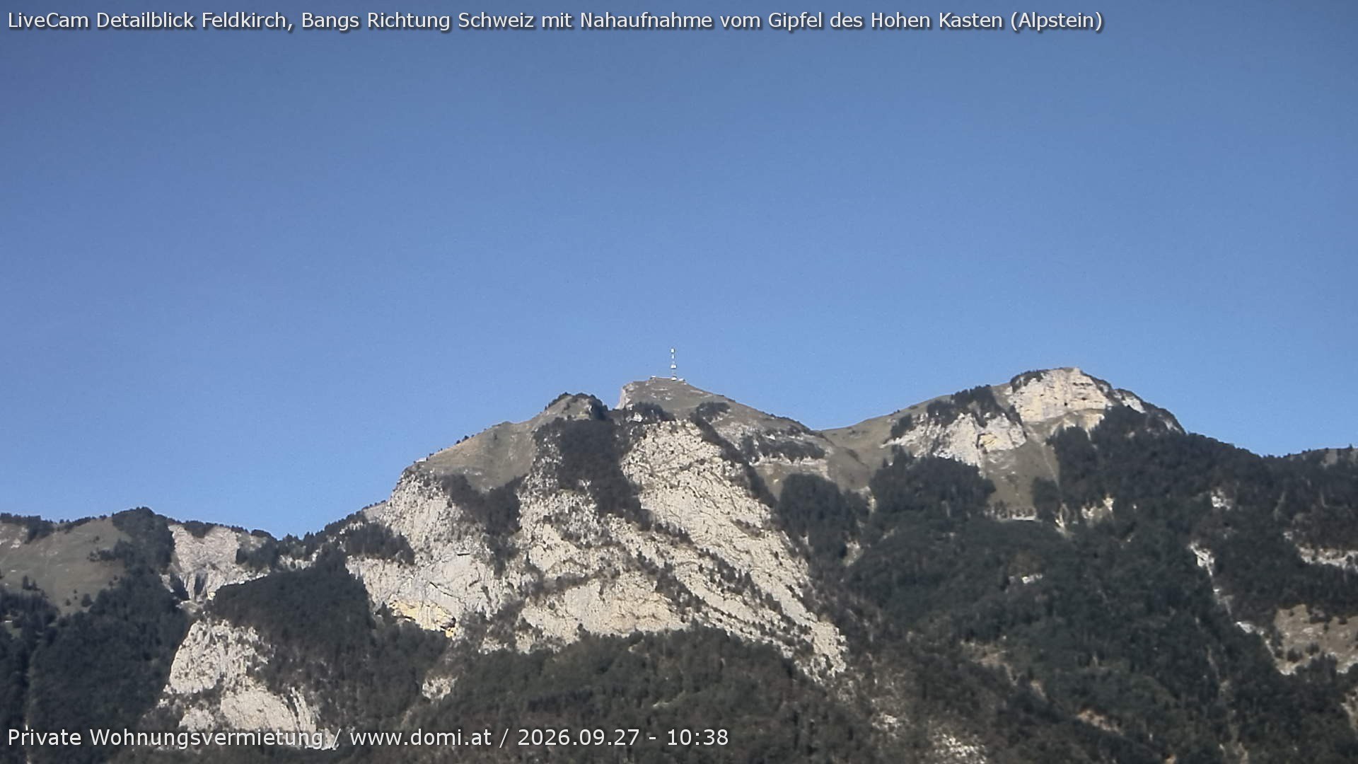 Archiv Foto Webcam Blick von Bangs, Feldkirch auf den Hohen Kasten
