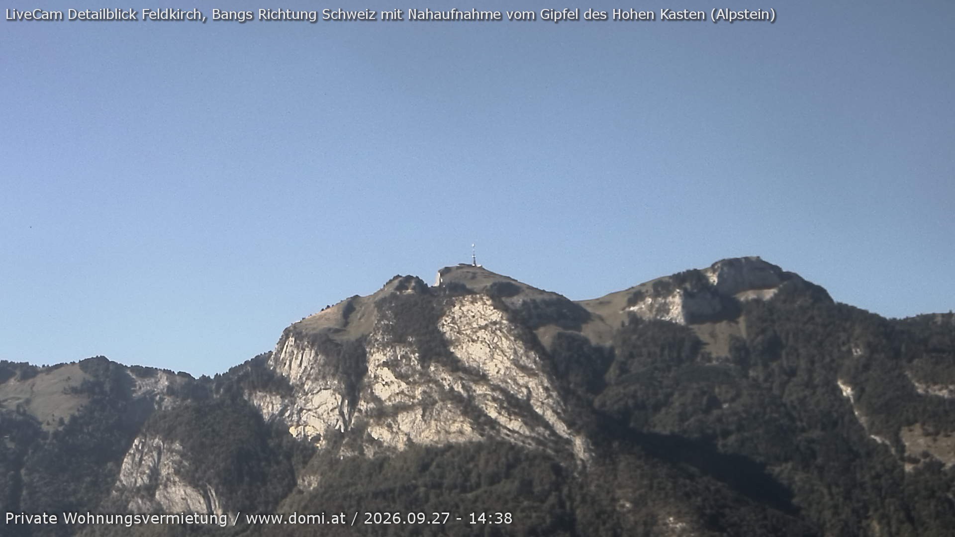 Archiv Foto Webcam Blick von Bangs, Feldkirch auf den Hohen Kasten