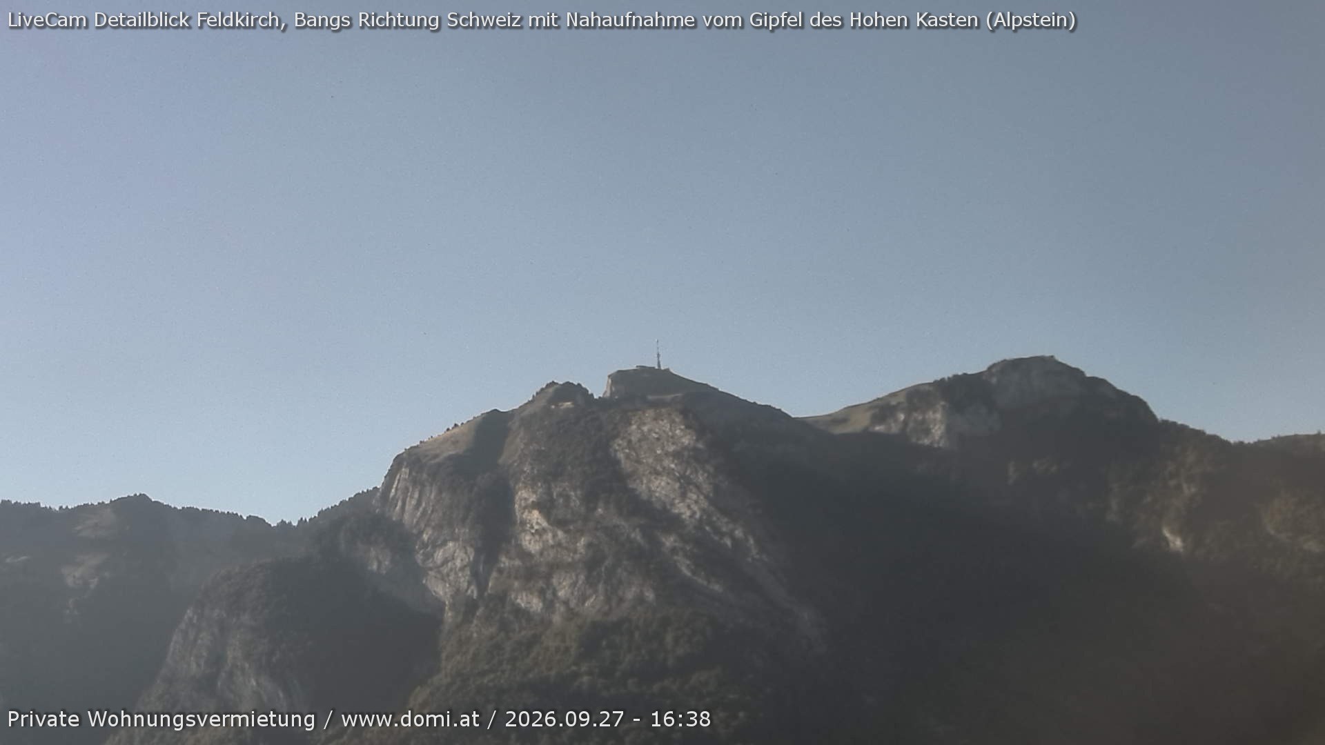 Archiv Foto Webcam Blick von Bangs, Feldkirch auf den Hohen Kasten