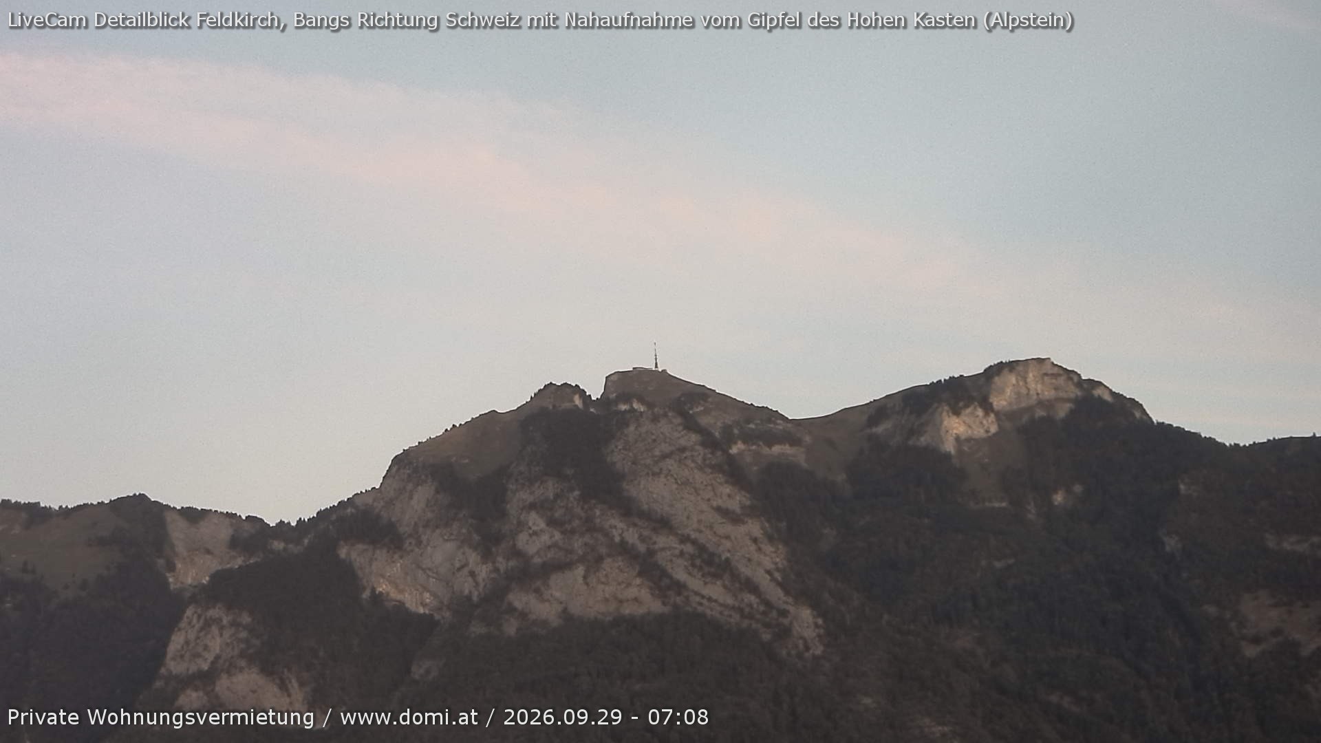 Archived image Webcam View of the Hoher Kasten from Bangs, Feldkirch