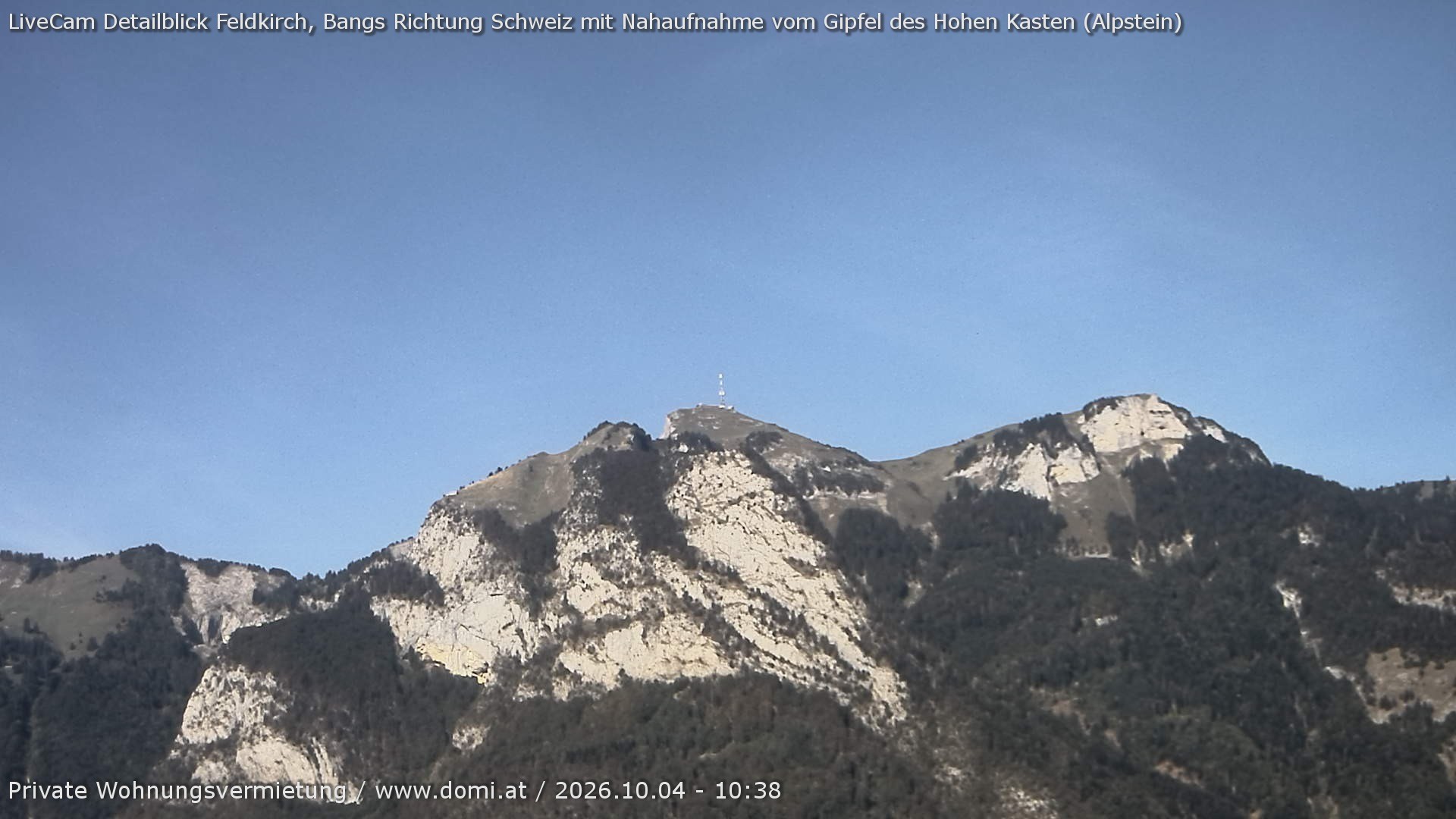 Archiv Foto Webcam Blick von Bangs, Feldkirch auf den Hohen Kasten
