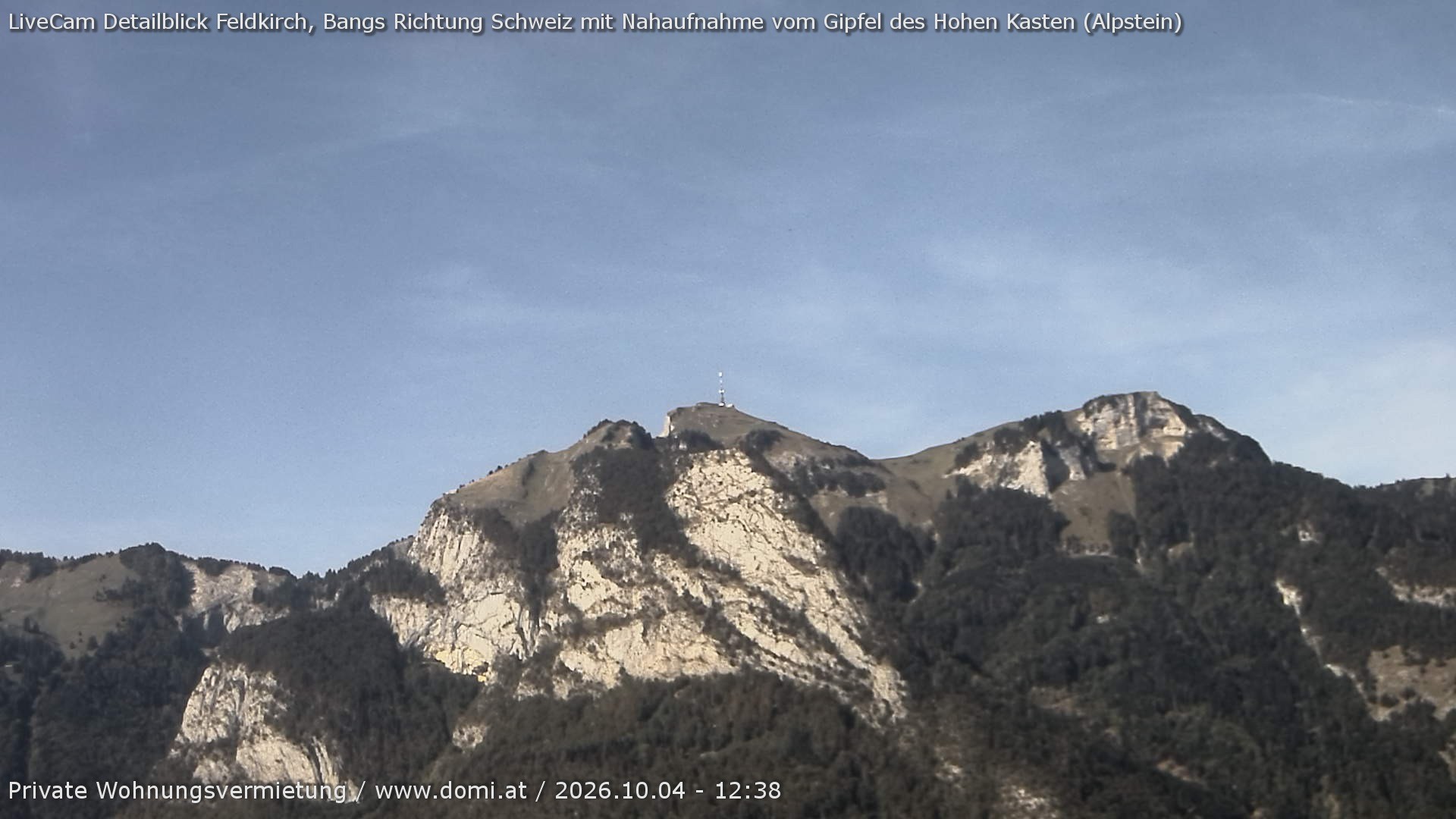 Archiv Foto Webcam Blick von Bangs, Feldkirch auf den Hohen Kasten