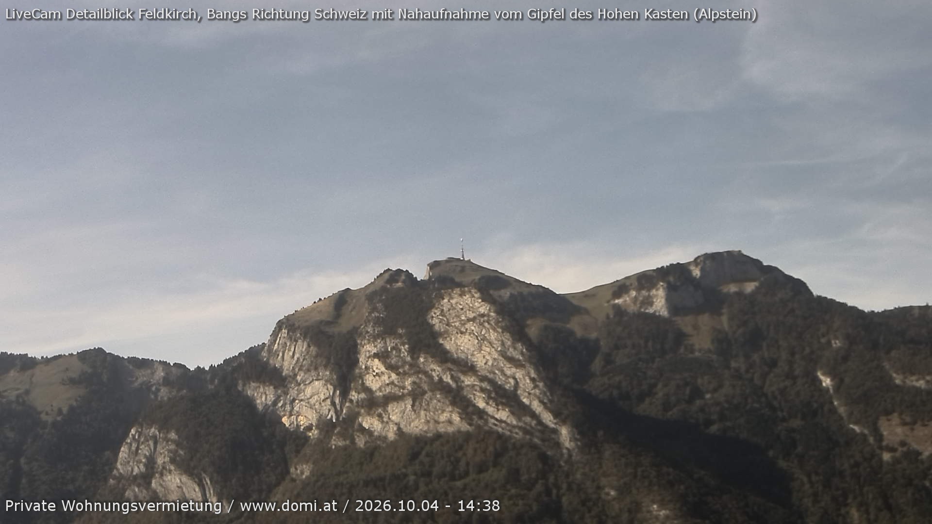 Archiv Foto Webcam Blick von Bangs, Feldkirch auf den Hohen Kasten