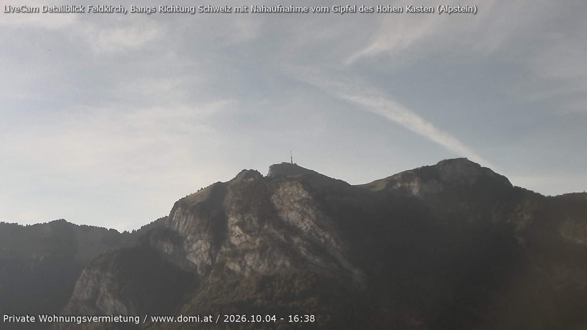 Archiv Foto Webcam Blick von Bangs, Feldkirch auf den Hohen Kasten