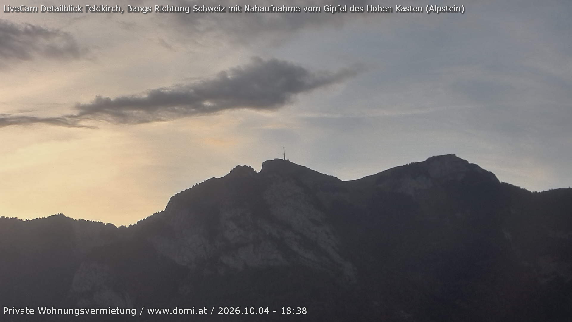 Archiv Foto Webcam Blick von Bangs, Feldkirch auf den Hohen Kasten
