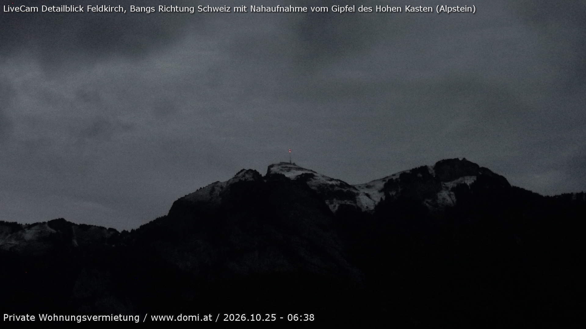 Archived image Webcam View of the Hoher Kasten from Bangs, Feldkirch