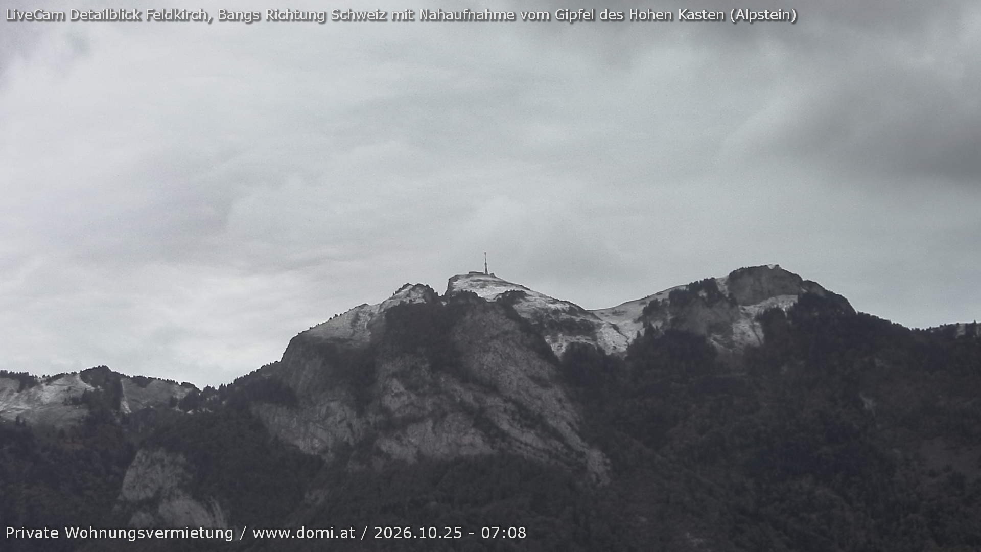 Archived image Webcam View of the Hoher Kasten from Bangs, Feldkirch