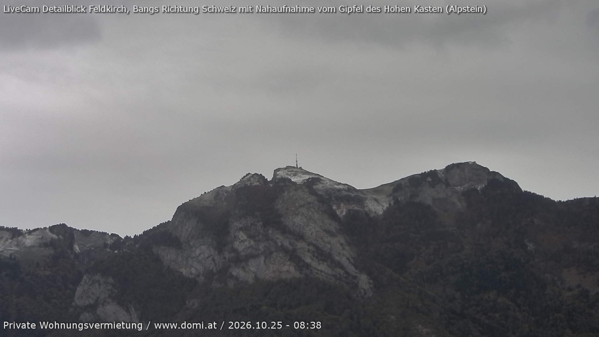 Archived image Webcam View of the Hoher Kasten from Bangs, Feldkirch