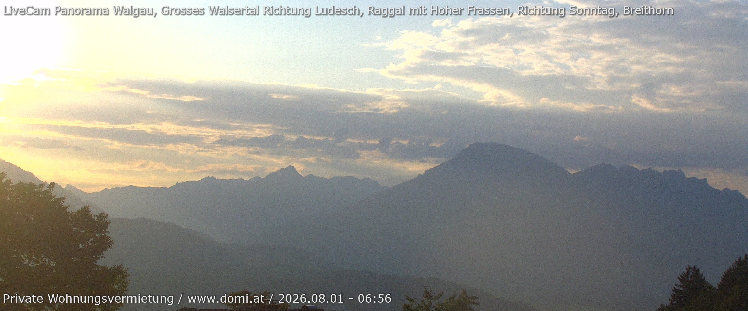 Archiv Foto Webcam Ausblick von Gampelün auf Walgau, Hoher Fraßen und Breithorn
