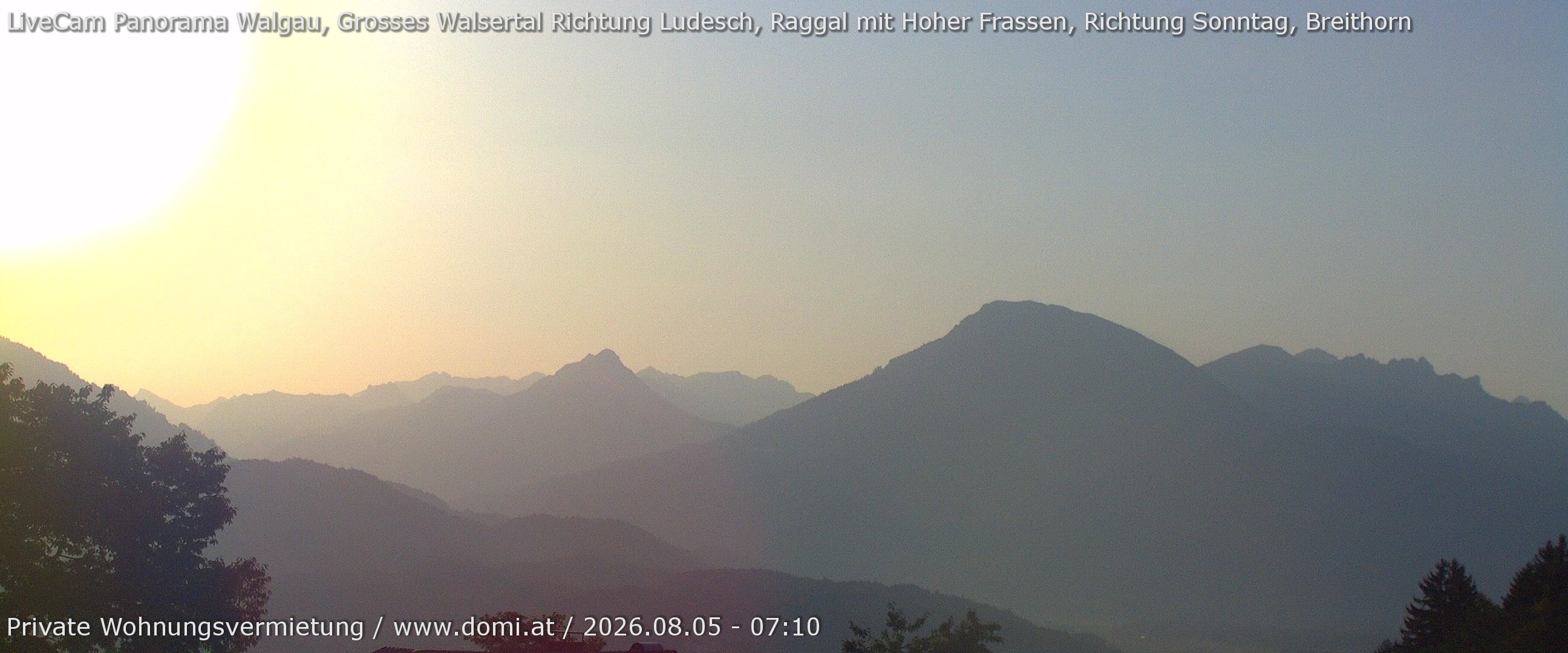 Archiv Foto Webcam Ausblick von Gampelün auf Walgau, Hoher Fraßen und Breithorn