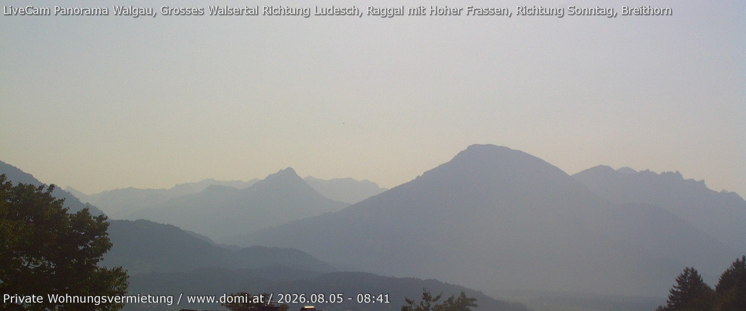 Archiv Foto Webcam Ausblick von Gampelün auf Walgau, Hoher Fraßen und Breithorn