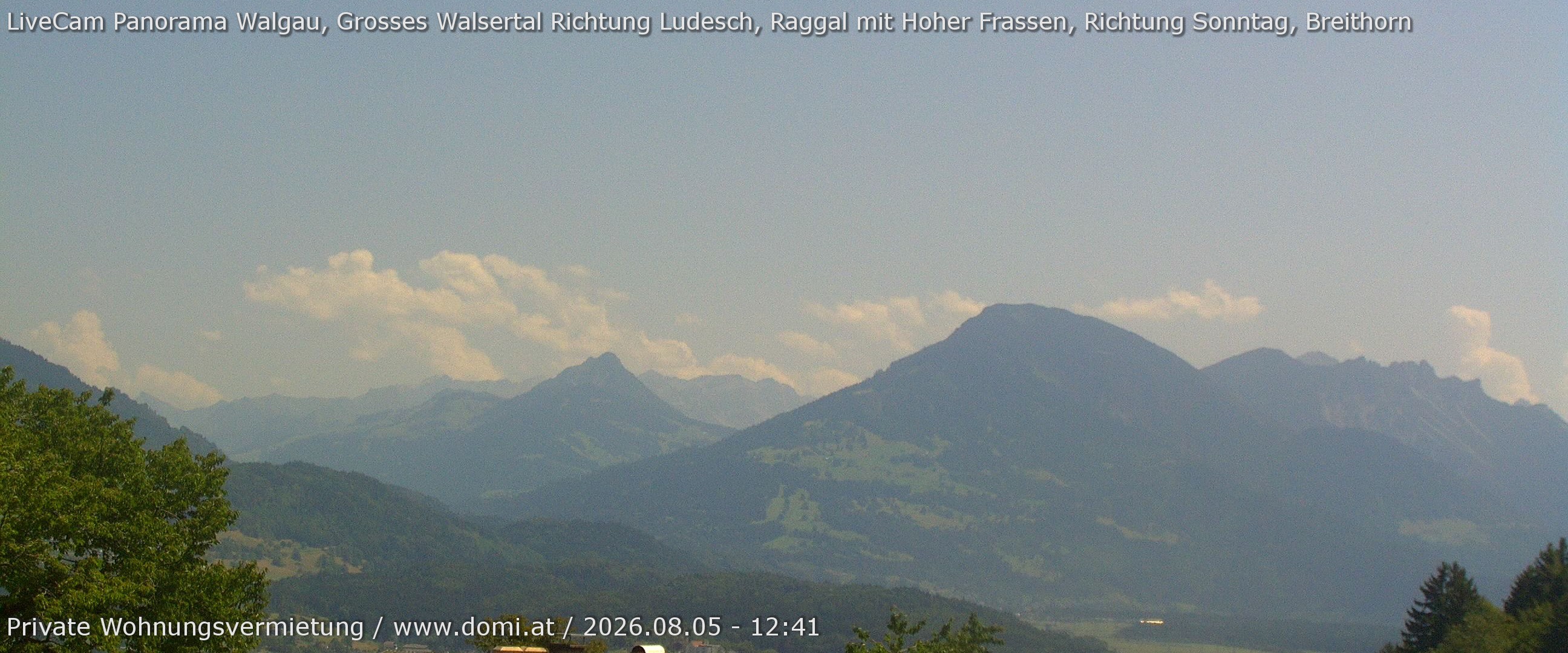 Archiv Foto Webcam Ausblick von Gampelün auf Walgau, Hoher Fraßen und Breithorn
