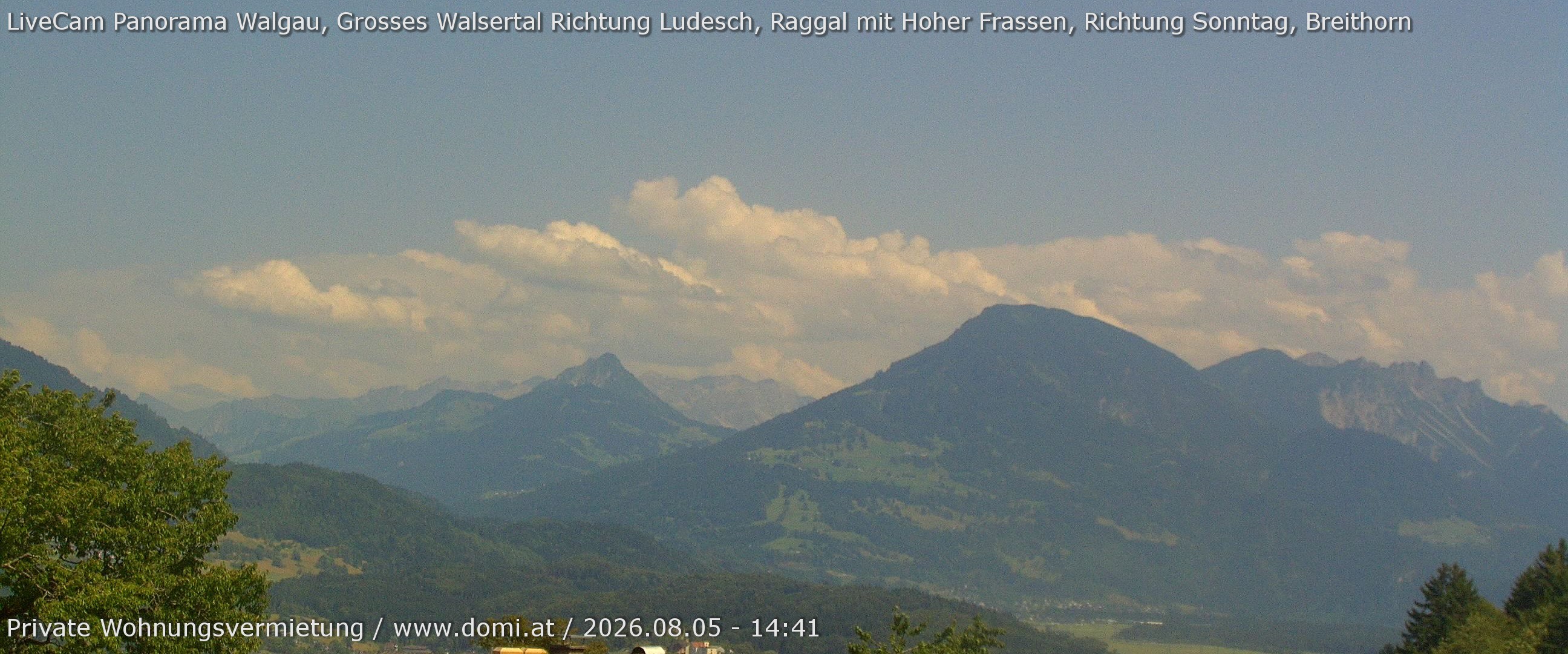 Archiv Foto Webcam Ausblick von Gampelün auf Walgau, Hoher Fraßen und Breithorn