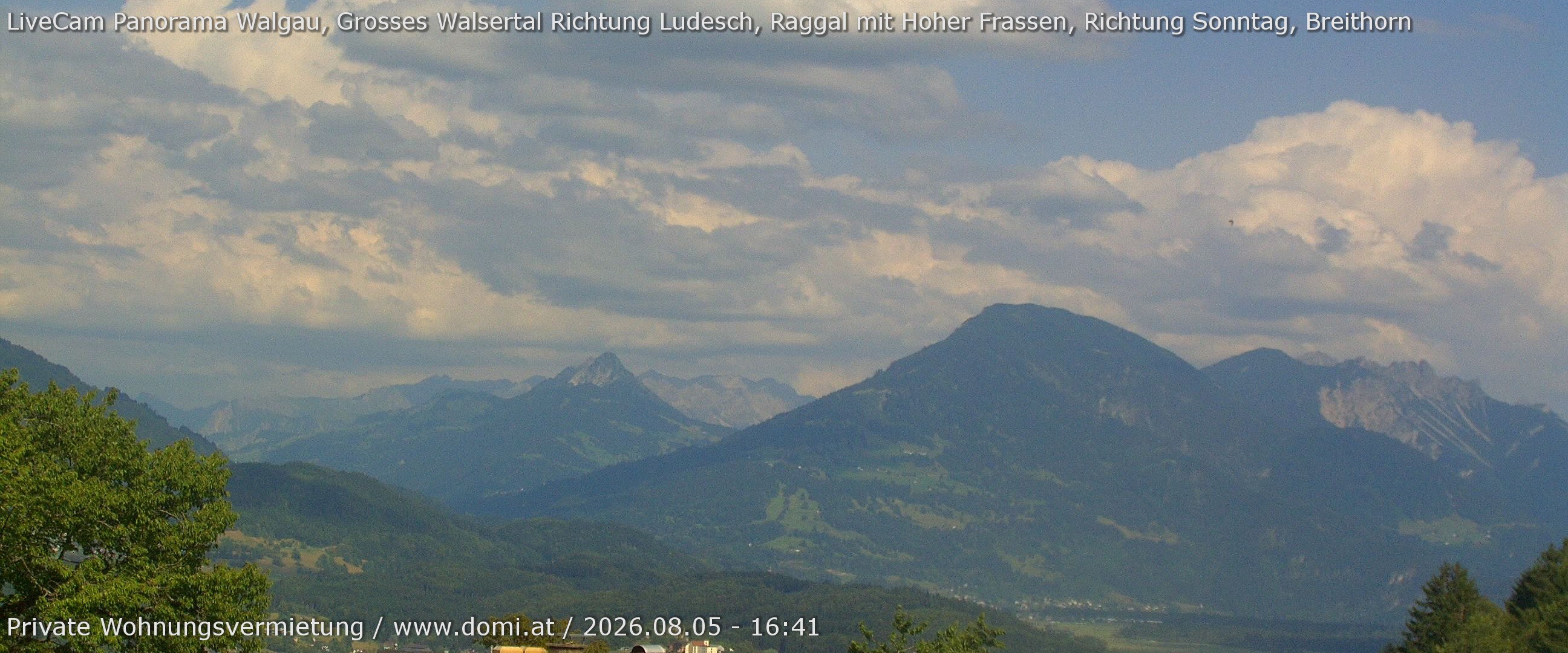 Archiv Foto Webcam Ausblick von Gampelün auf Walgau, Hoher Fraßen und Breithorn