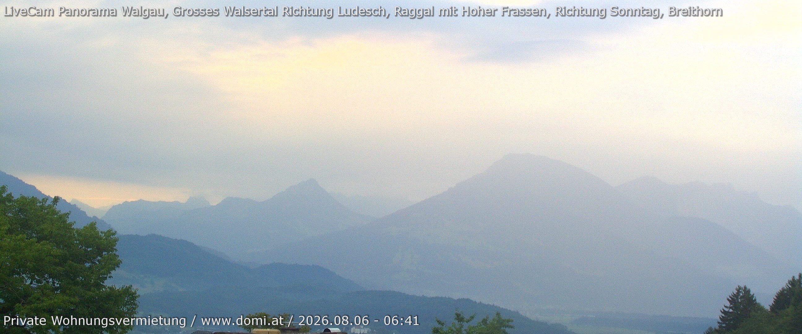 Archiv Foto Webcam Ausblick von Gampelün auf Walgau, Hoher Fraßen und Breithorn