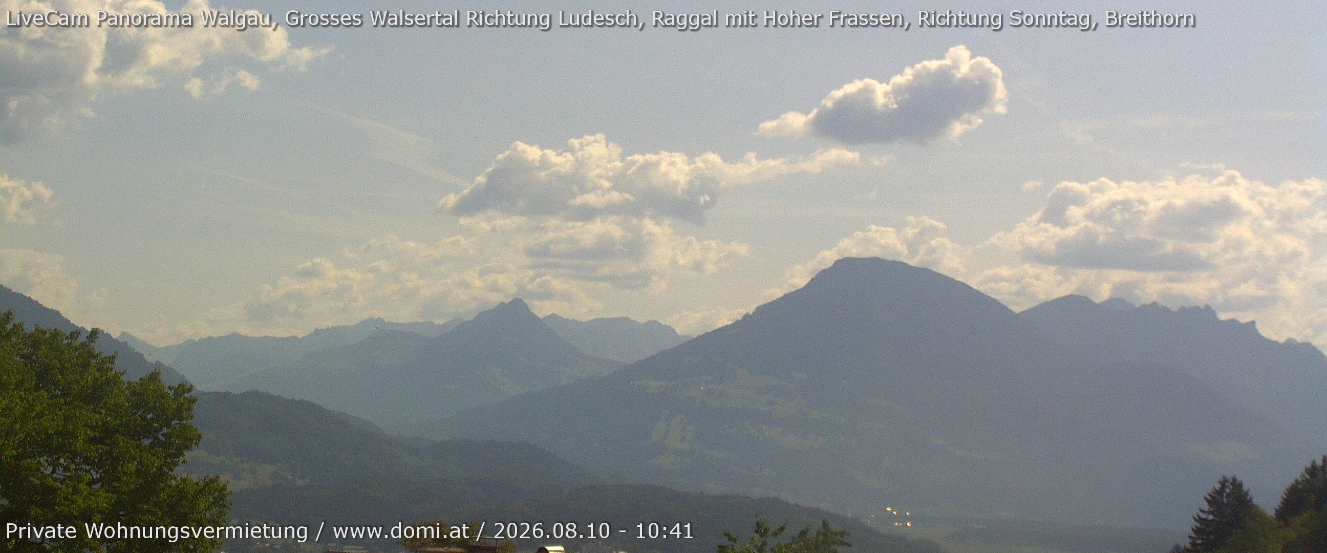 Archiv Foto Webcam Ausblick von Gampelün auf Walgau, Hoher Fraßen und Breithorn