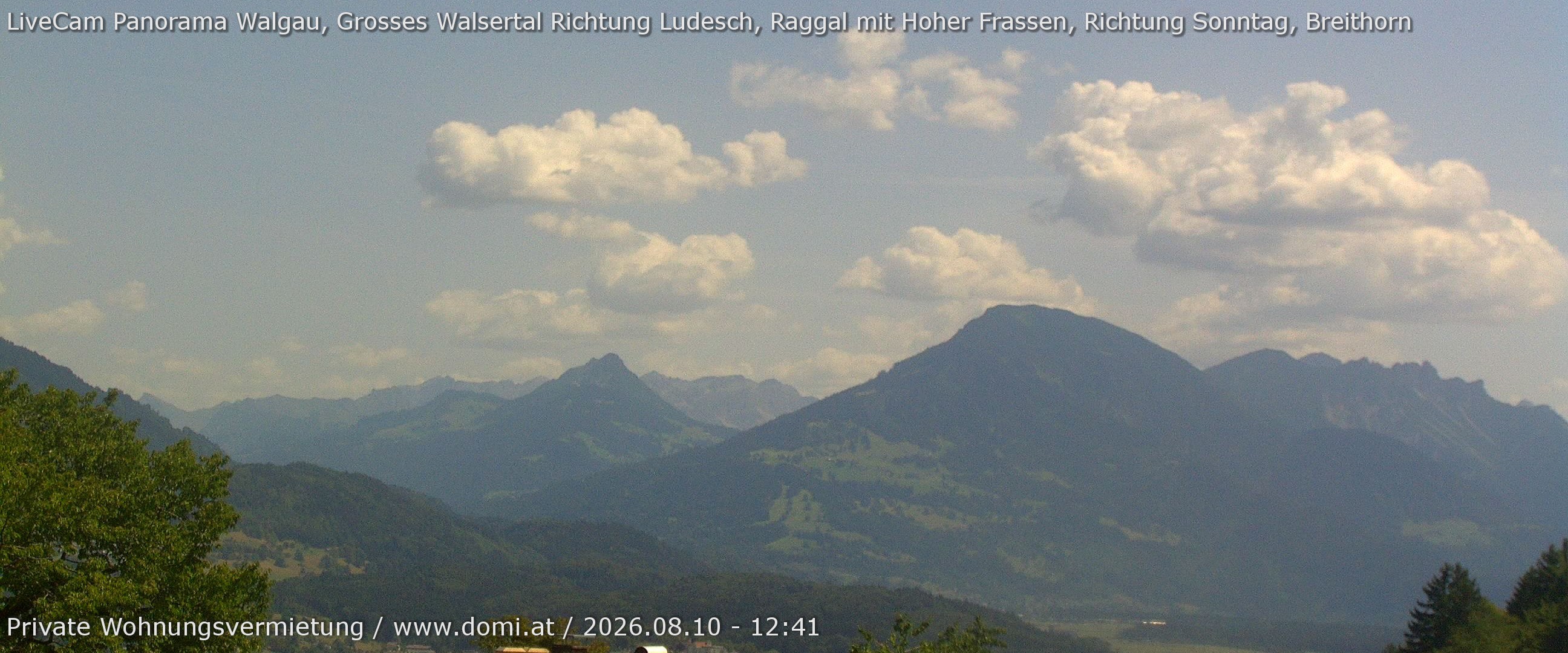 Archiv Foto Webcam Ausblick von Gampelün auf Walgau, Hoher Fraßen und Breithorn