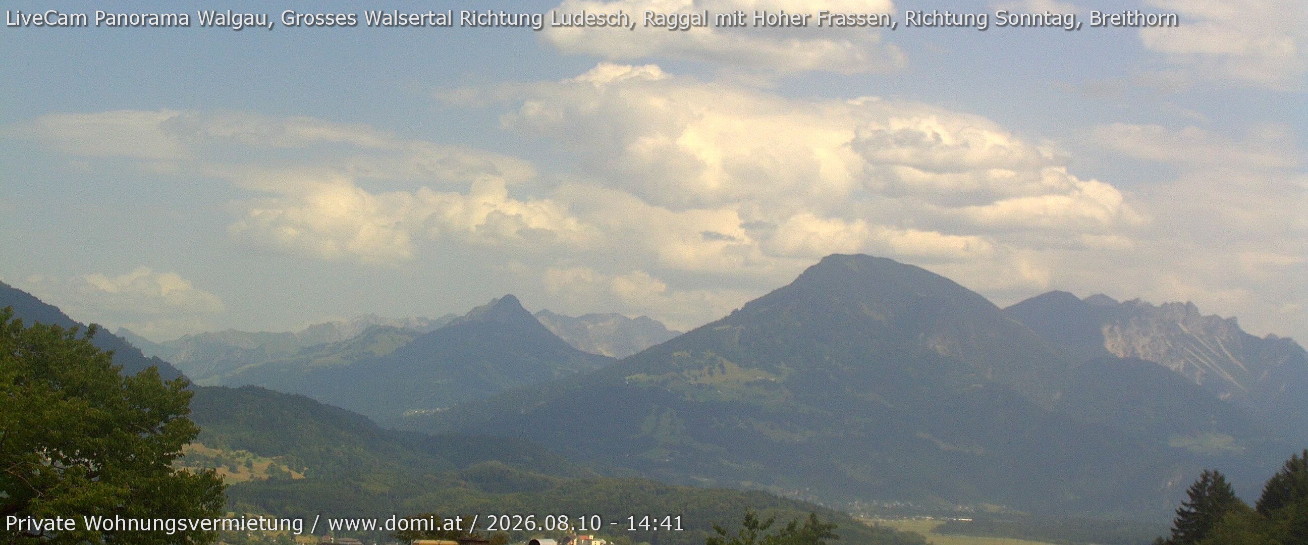 Archiv Foto Webcam Ausblick von Gampelün auf Walgau, Hoher Fraßen und Breithorn