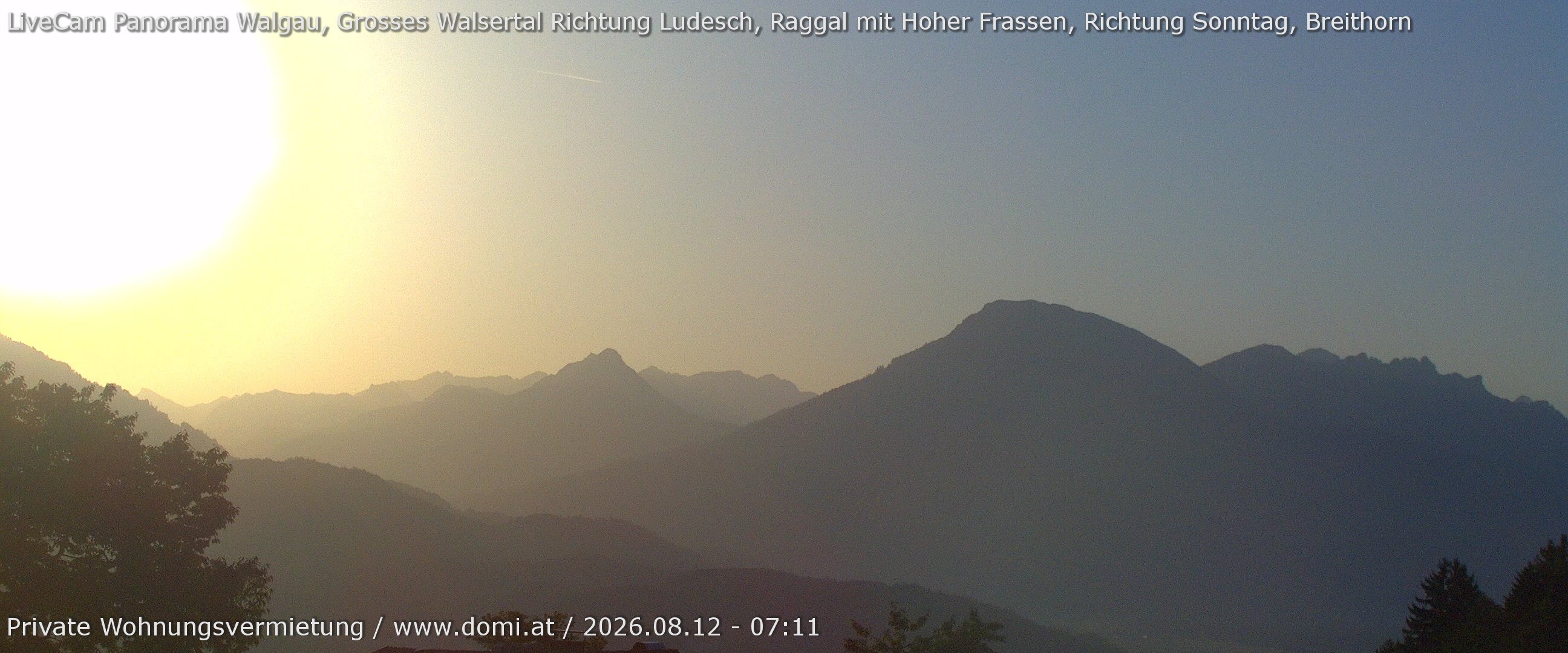 Archiv Foto Webcam Ausblick von Gampelün auf Walgau, Hoher Fraßen und Breithorn