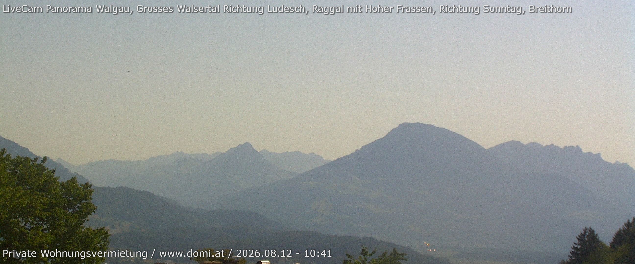 Archiv Foto Webcam Ausblick von Gampelün auf Walgau, Hoher Fraßen und Breithorn