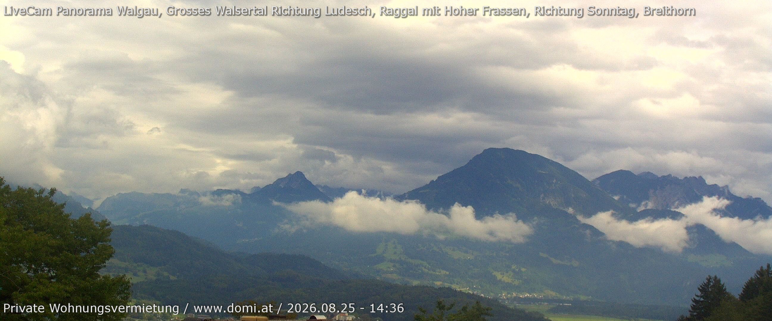 Archiv Foto Webcam Ausblick von Gampelün auf Walgau, Hoher Fraßen und Breithorn