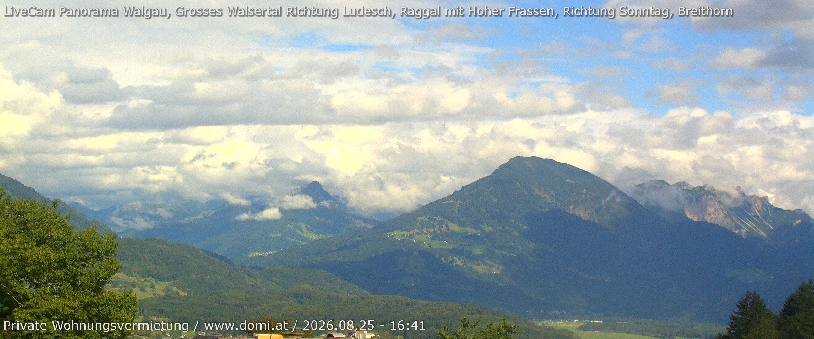 Archiv Foto Webcam Ausblick von Gampelün auf Walgau, Hoher Fraßen und Breithorn