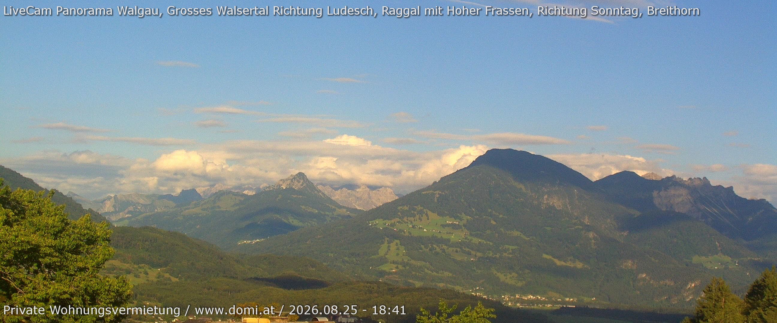 Archiv Foto Webcam Ausblick von Gampelün auf Walgau, Hoher Fraßen und Breithorn