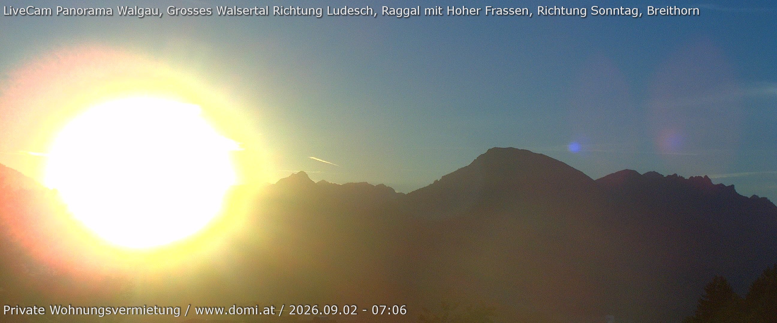 Archiv Foto Webcam Ausblick von Gampelün auf Walgau, Hoher Fraßen und Breithorn