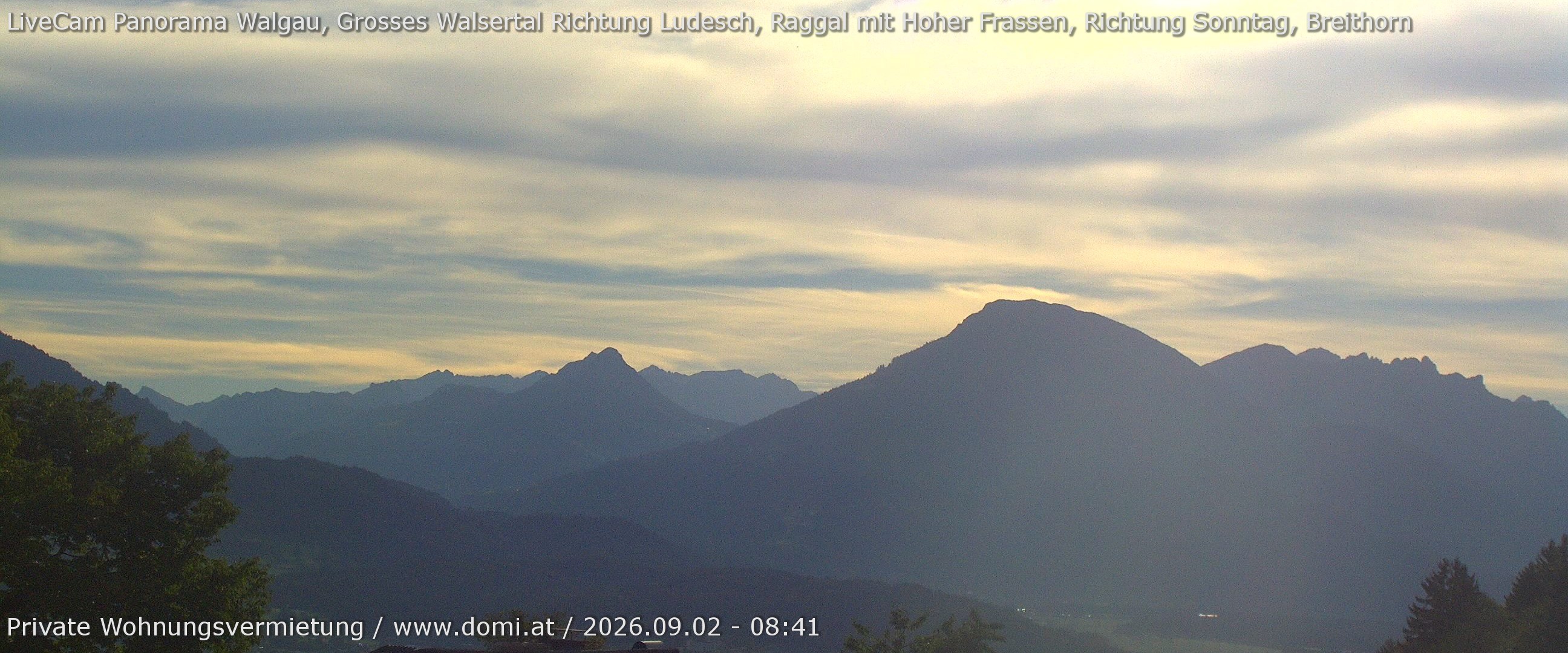 Archiv Foto Webcam Ausblick von Gampelün auf Walgau, Hoher Fraßen und Breithorn