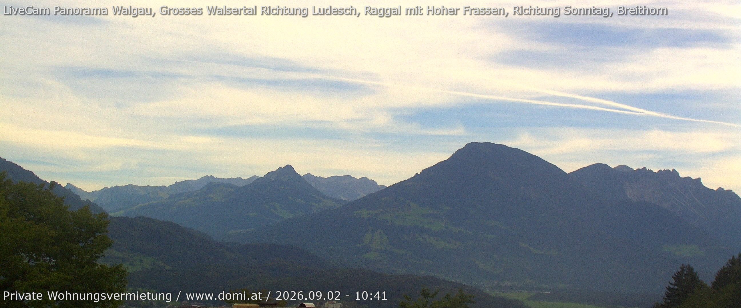 Archiv Foto Webcam Ausblick von Gampelün auf Walgau, Hoher Fraßen und Breithorn