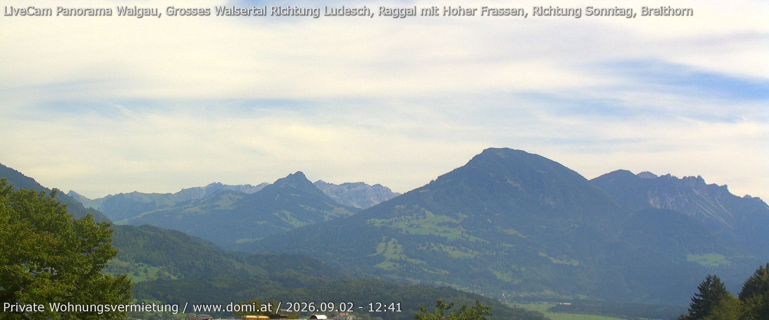 Archiv Foto Webcam Ausblick von Gampelün auf Walgau, Hoher Fraßen und Breithorn