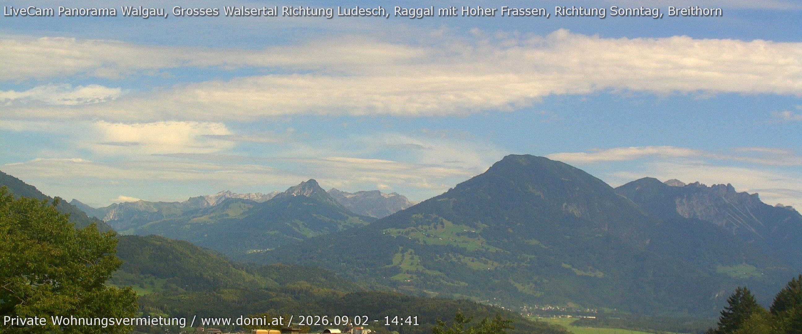 Archiv Foto Webcam Ausblick von Gampelün auf Walgau, Hoher Fraßen und Breithorn