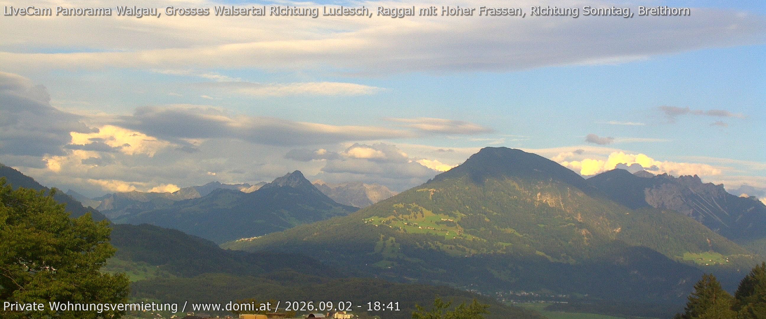 Archiv Foto Webcam Ausblick von Gampelün auf Walgau, Hoher Fraßen und Breithorn