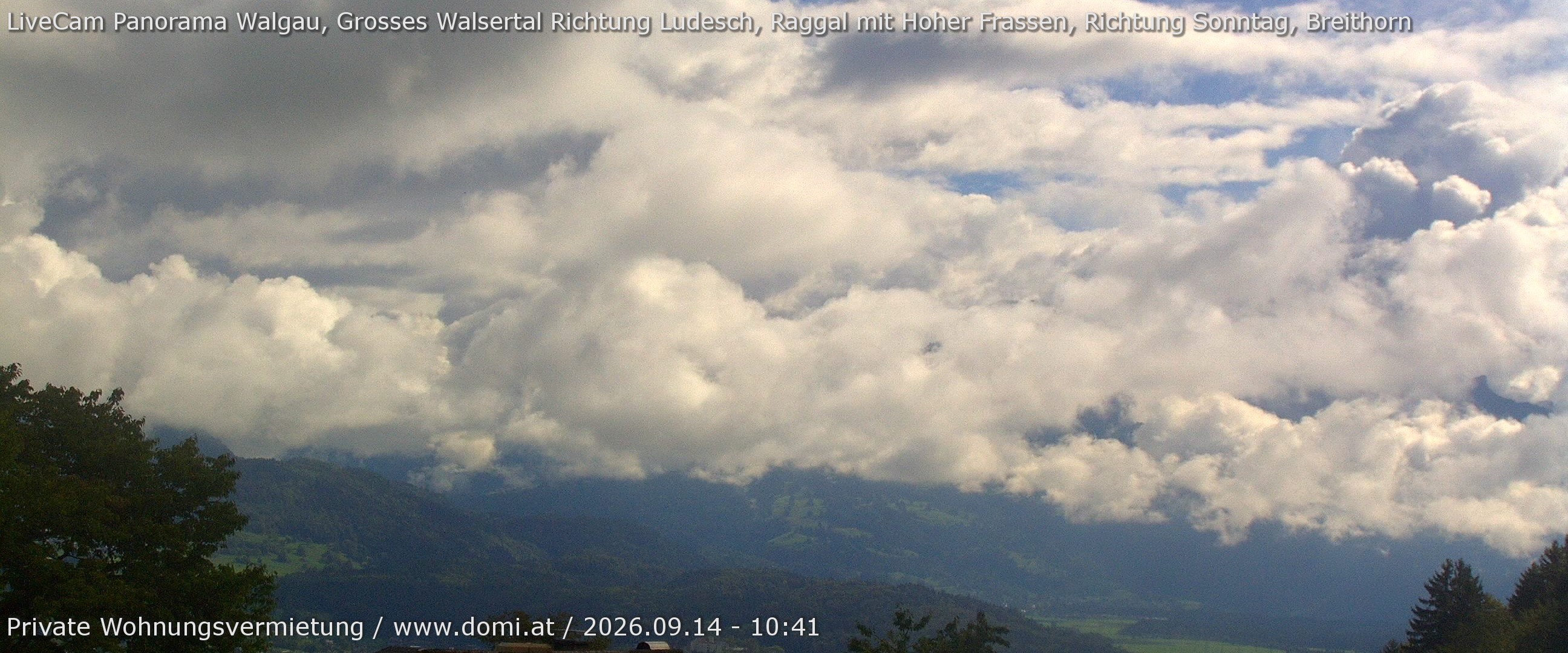 Archiv Foto Webcam Ausblick von Gampelün auf Walgau, Hoher Fraßen und Breithorn