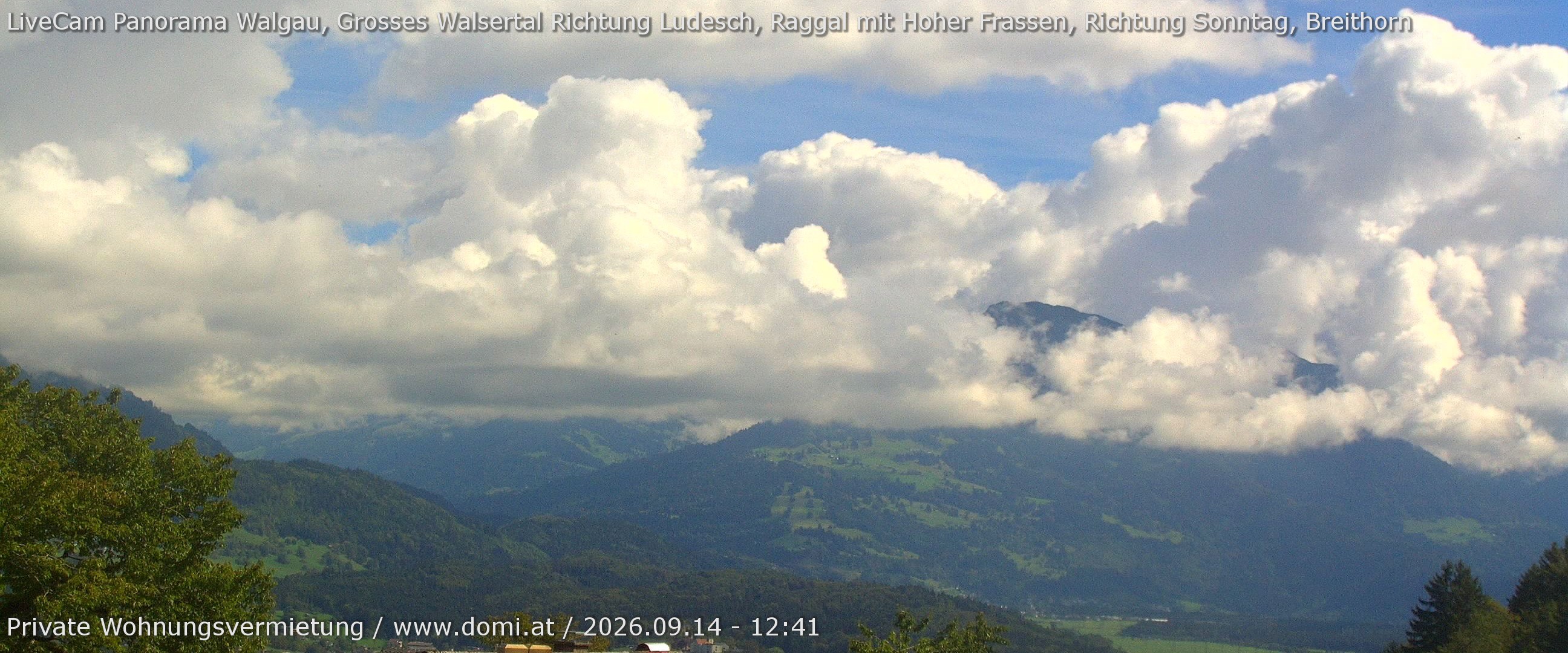 Archiv Foto Webcam Ausblick von Gampelün auf Walgau, Hoher Fraßen und Breithorn