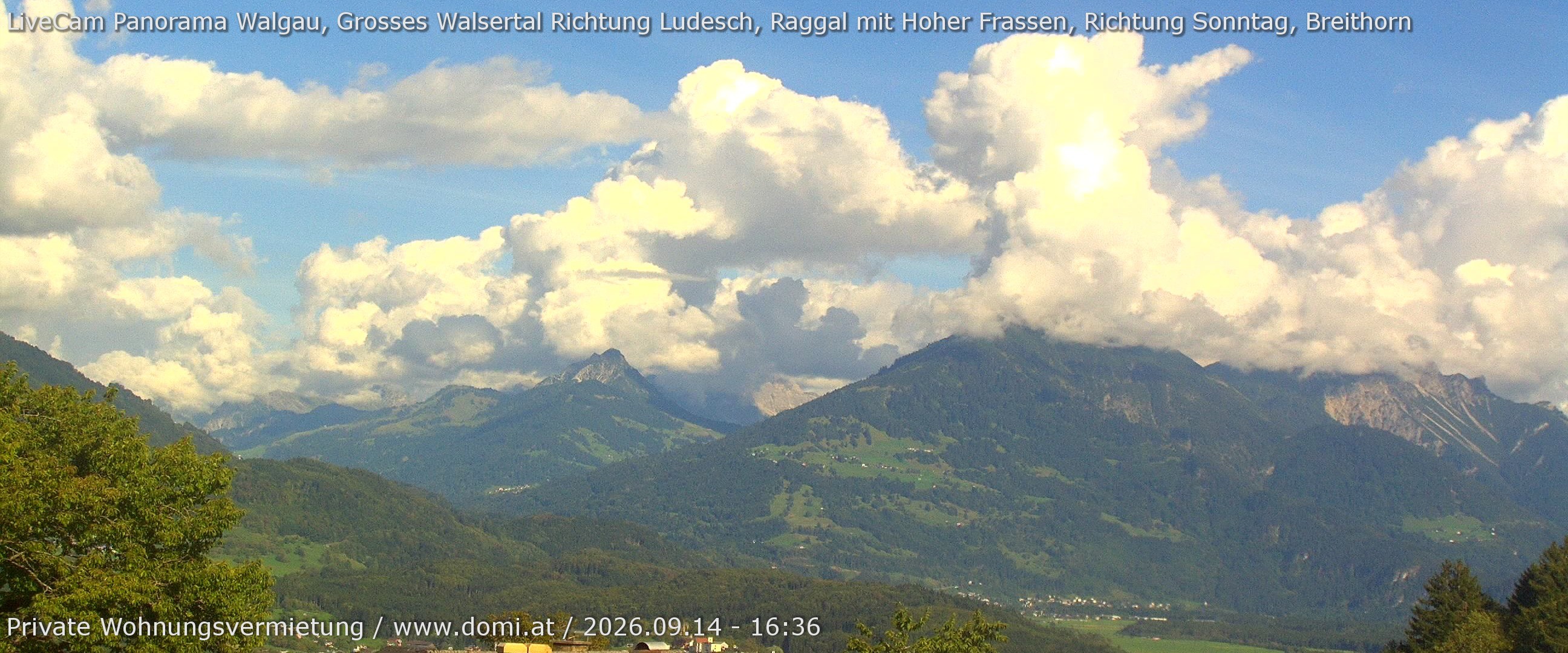 Archiv Foto Webcam Ausblick von Gampelün auf Walgau, Hoher Fraßen und Breithorn
