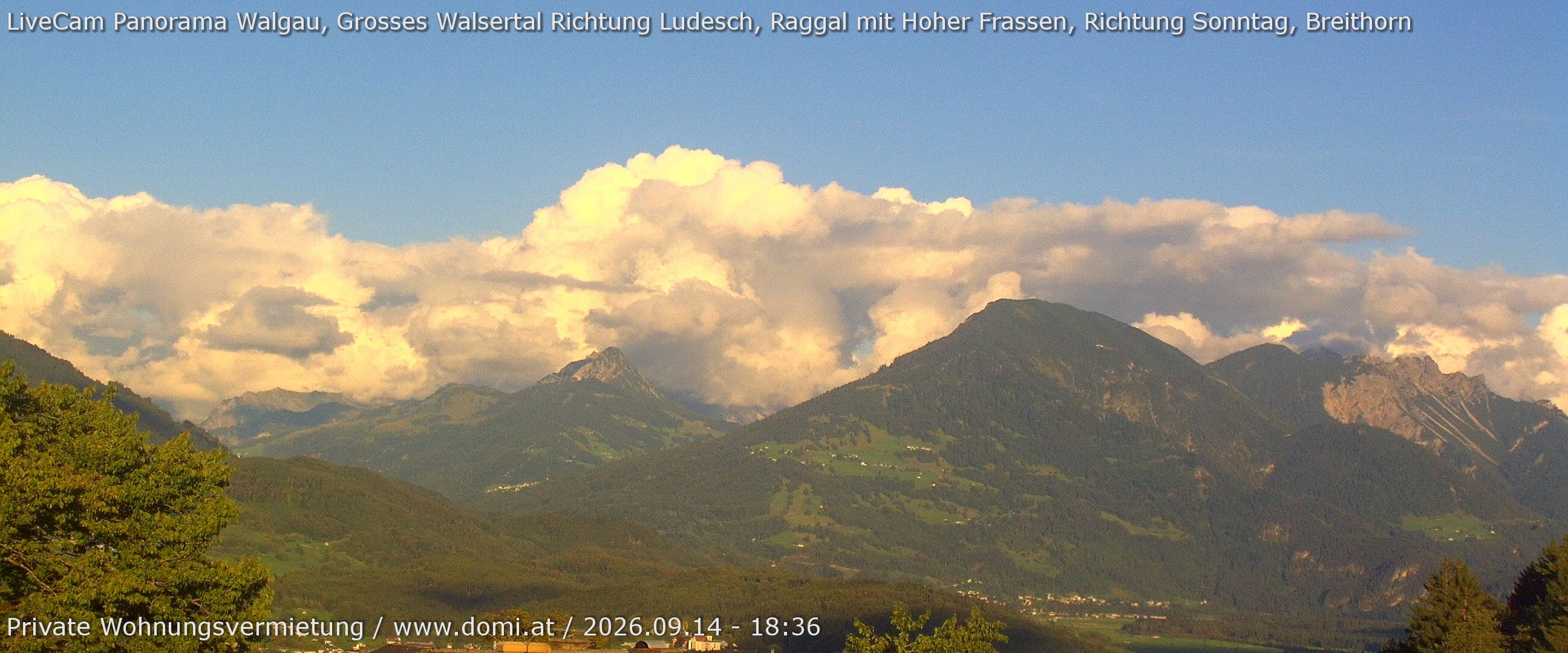 Archiv Foto Webcam Ausblick von Gampelün auf Walgau, Hoher Fraßen und Breithorn