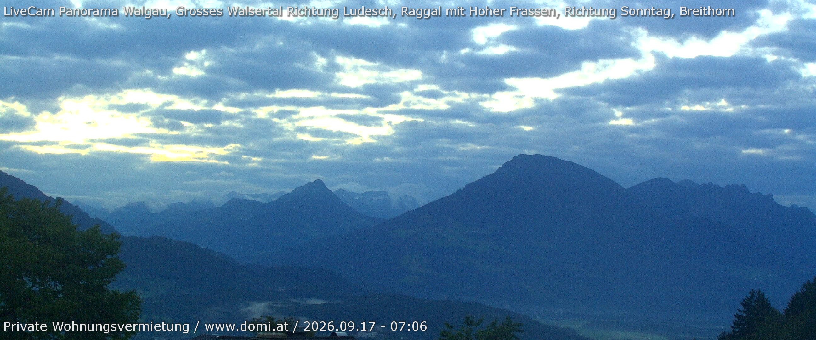 Archiv Foto Webcam Ausblick von Gampelün auf Walgau, Hoher Fraßen und Breithorn