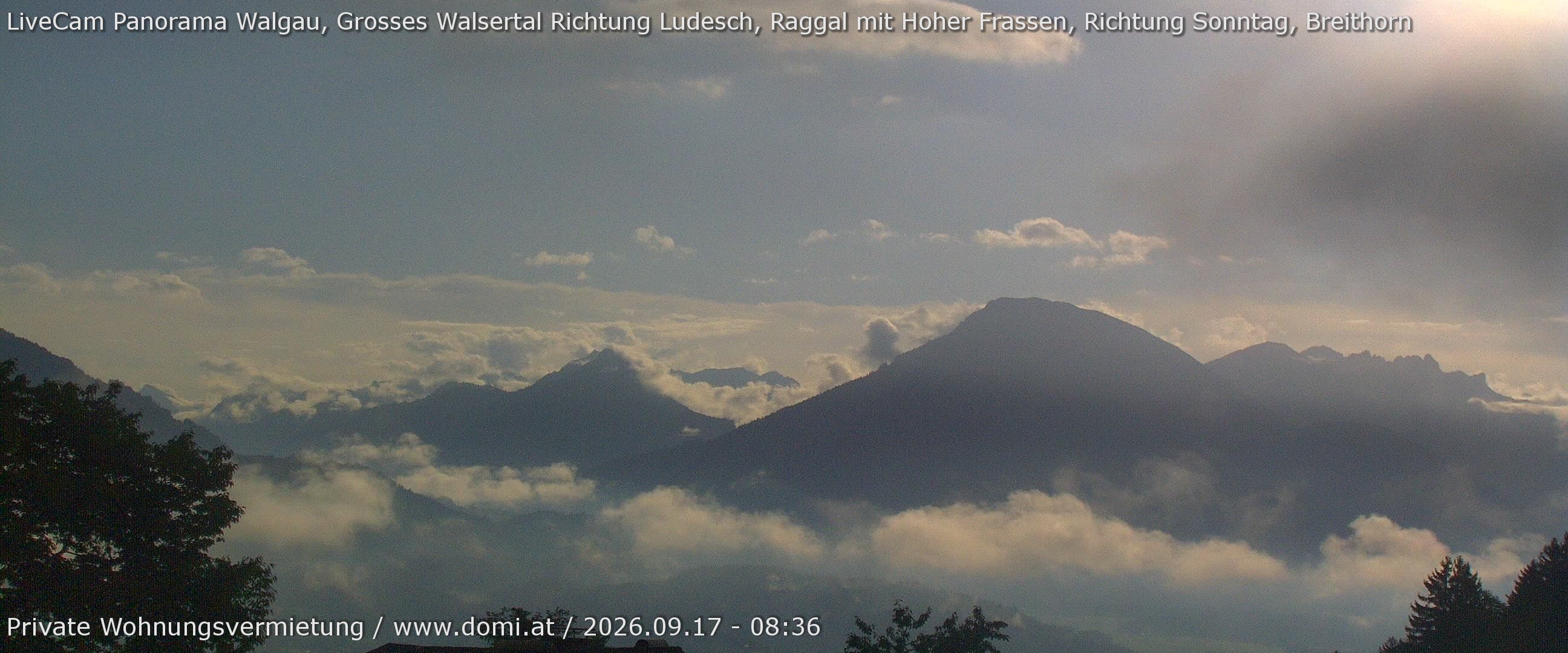 Archiv Foto Webcam Ausblick von Gampelün auf Walgau, Hoher Fraßen und Breithorn